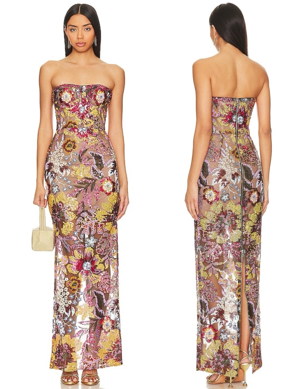 NWT Bronx & Banco Dahlia Sequin Multi Color Maxi Dress. Size 10/XL - Picture 10 of 16